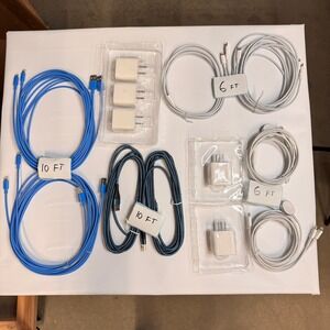 Set of 16 - 9 USB-C/A to Lightning Cables 6ft 10ft, 5 Adapters, 2 Watch Cable